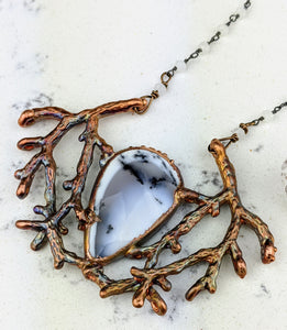 Electroformed Winter Branches with Dendritic Opal - 4 - Minxes' Trinkets