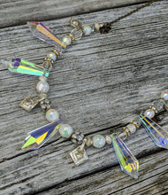 Load image into Gallery viewer, Iridescent Chandelier Crystal Bellydance Necklace - Minxes&#39; Trinkets