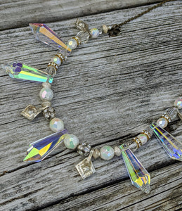 Iridescent Chandelier Crystal Bellydance Necklace - Minxes' Trinkets