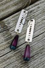 Load image into Gallery viewer, Moon Phase Earrings - Faceted Violet Moon - Minxes&#39; Trinkets
