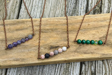 Load image into Gallery viewer, Simple Horizontal Malachite Necklace - Minxes&#39; Trinkets