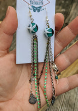 Load image into Gallery viewer, Teal Starfish Shoulder Duster Earrings - Minxes&#39; Trinkets