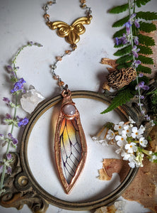 Relic Fairy Wing Rosary Necklace - Resin and Copper Electroformed 2