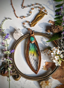 Relic Fairy Wing Rosary Necklace - Resin and Copper Electroformed 6