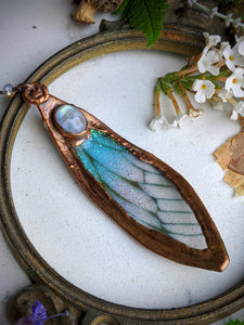 Relic Fairy Wing Rosary Necklace - Resin and Copper Electroformed 9