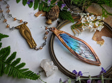 Load image into Gallery viewer, Relic Fairy Wing Rosary Necklace - Resin and Copper Electroformed 15