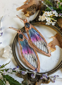 Relic Fairy Wing Earrings - Resin and Copper Electroformed 1