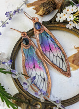 Load image into Gallery viewer, Relic Fairy Wing Earrings - Resin and Copper Electroformed 1