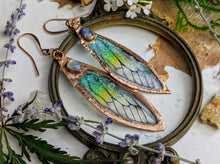 Load image into Gallery viewer, Relic Fairy Wing Earrings - Resin and Copper Electroformed 3
