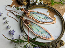 Load image into Gallery viewer, Relic Fairy Wing Earrings - Resin and Copper Electroformed 5