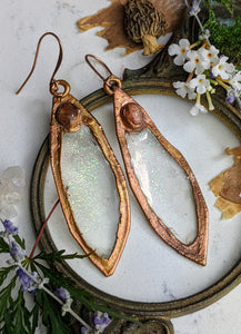 Magic Leaf Copper Electroformed Earrings - 8
