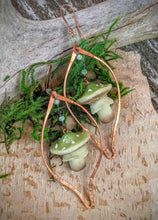 Load image into Gallery viewer, Green Amanita Mushroom &amp; Copper Earrings - #5