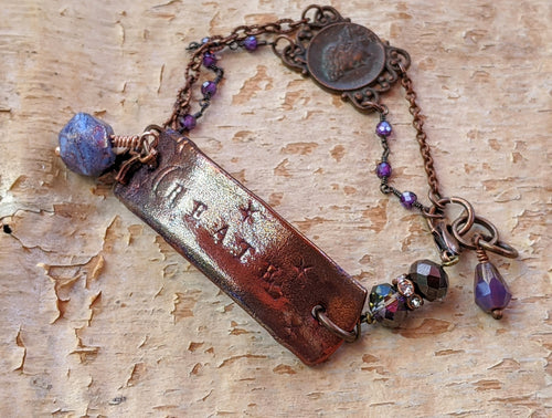 Wrist Reminder Copper Electroformed Bracelet - CREATE