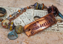 Load image into Gallery viewer, Wrist Reminder Copper Electroformed Bracelet - WANDERLUST