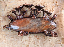 Load image into Gallery viewer, Sunstone Encrusted with Mushrooms Copper Electroformed Statement Necklace