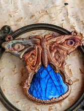 Load image into Gallery viewer, Labradorite Blue Morpho Butterfly - Copper Electroformed Necklace