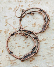 Load image into Gallery viewer, Copper Branch Hoop Earrings - Minxes&#39; Trinkets