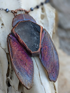Electroformed Cicada-Winged Coffin Necklace - Dark - Minxes' Trinkets