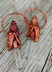 Electroformed Snake Head Blades of Light Earrings - Minxes' Trinkets