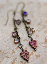 Load image into Gallery viewer, Falling Leaves - Czech Glass Leaf Earrings - Minxes&#39; Trinkets