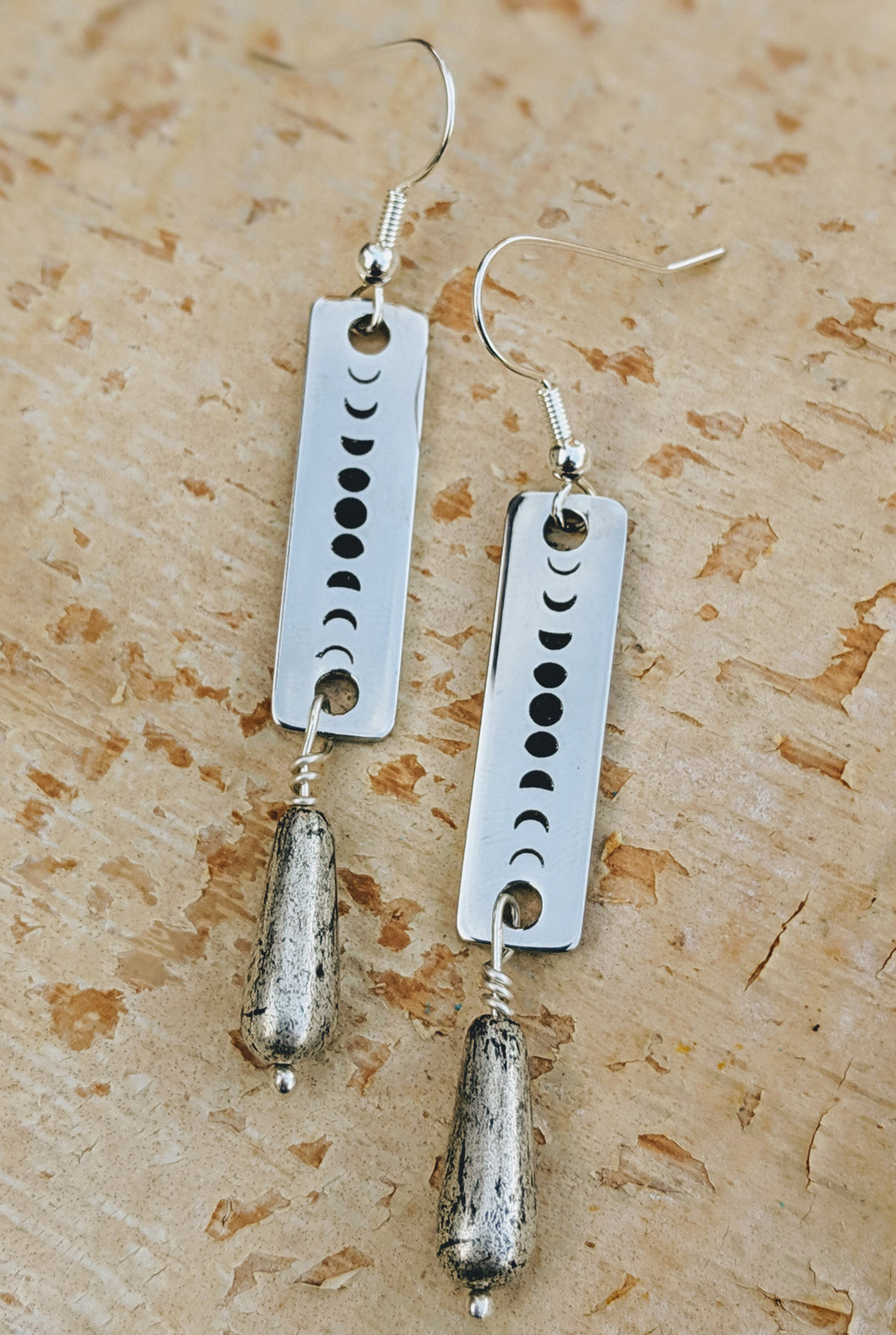 Moon Phase Earrings - Silver Moon - Minxes' Trinkets