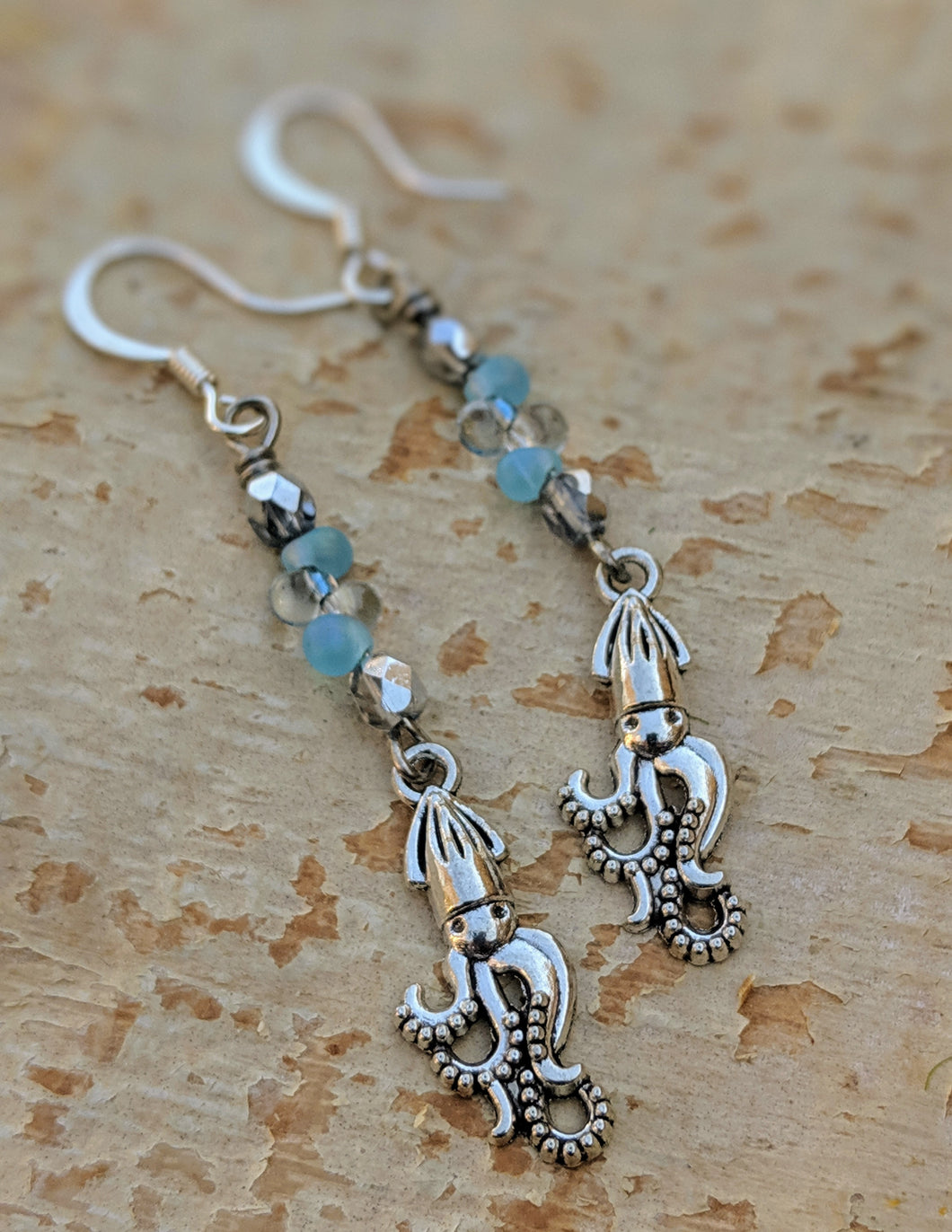 Silvery Squid Earrings - Minxes' Trinkets