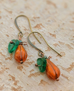Mini gourd pumpkin earrings - I - Minxes' Trinkets