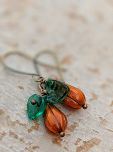 Mini gourd pumpkin earrings - I - Minxes' Trinkets