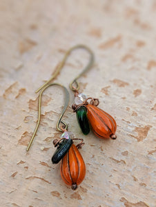 Mini gourd pumpkin earrings - II - Minxes' Trinkets