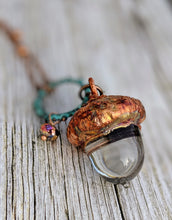 Load image into Gallery viewer, RESERVED Electroformed Lampworked Glass Acorn - Clear 2 - Minxes&#39; Trinkets