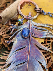 Real Copper Electroformed Feather - Kyanite - Minxes' Trinkets
