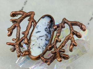 Electroformed Winter Branches with Dendritic Opal - 1 - Minxes' Trinkets