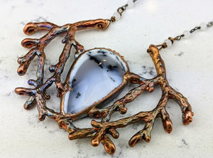 Electroformed Winter Branches with Dendritic Opal - 4 - Minxes' Trinkets