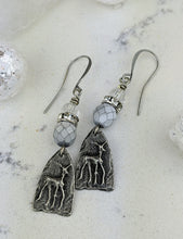 Load image into Gallery viewer, Pewter Winter Deer Earrings - Minxes&#39; Trinkets