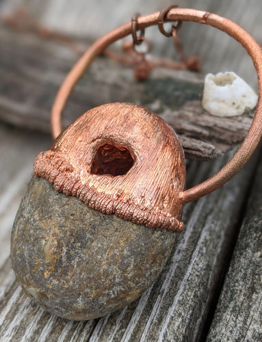 Copper Electroformed Hagstone Necklace II - Minxes' Trinkets