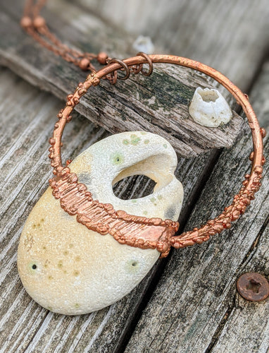 Copper Electroformed Hagstone Necklace III - Minxes' Trinkets