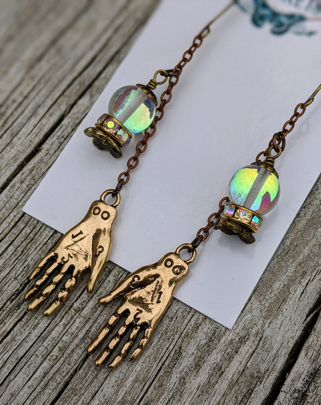Palmistry and Fortune Teller Crystal Ball Earrings II - Minxes' Trinkets