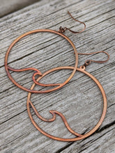 Load image into Gallery viewer, Ocean Wave Copper Electroformed Earrings - Minxes&#39; Trinkets