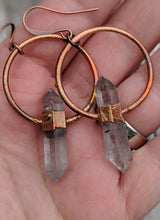 Load image into Gallery viewer, Herkimer Diamond Copper Electroformed Earrings II - Minxes&#39; Trinkets
