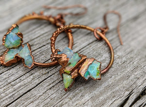 Ethiopian Opal Copper Electroformed Earrings - Minxes' Trinkets