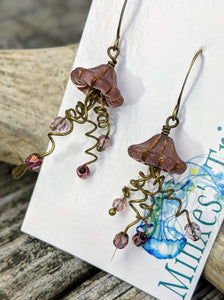 Jellyfish Earrings - Mauve - Minxes' Trinkets