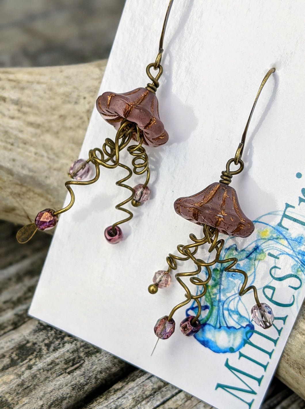 Jellyfish Earrings - Mauve - Minxes' Trinkets