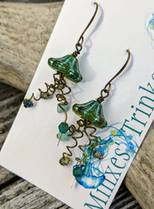 Jellyfish Earrings - Green - Minxes' Trinkets