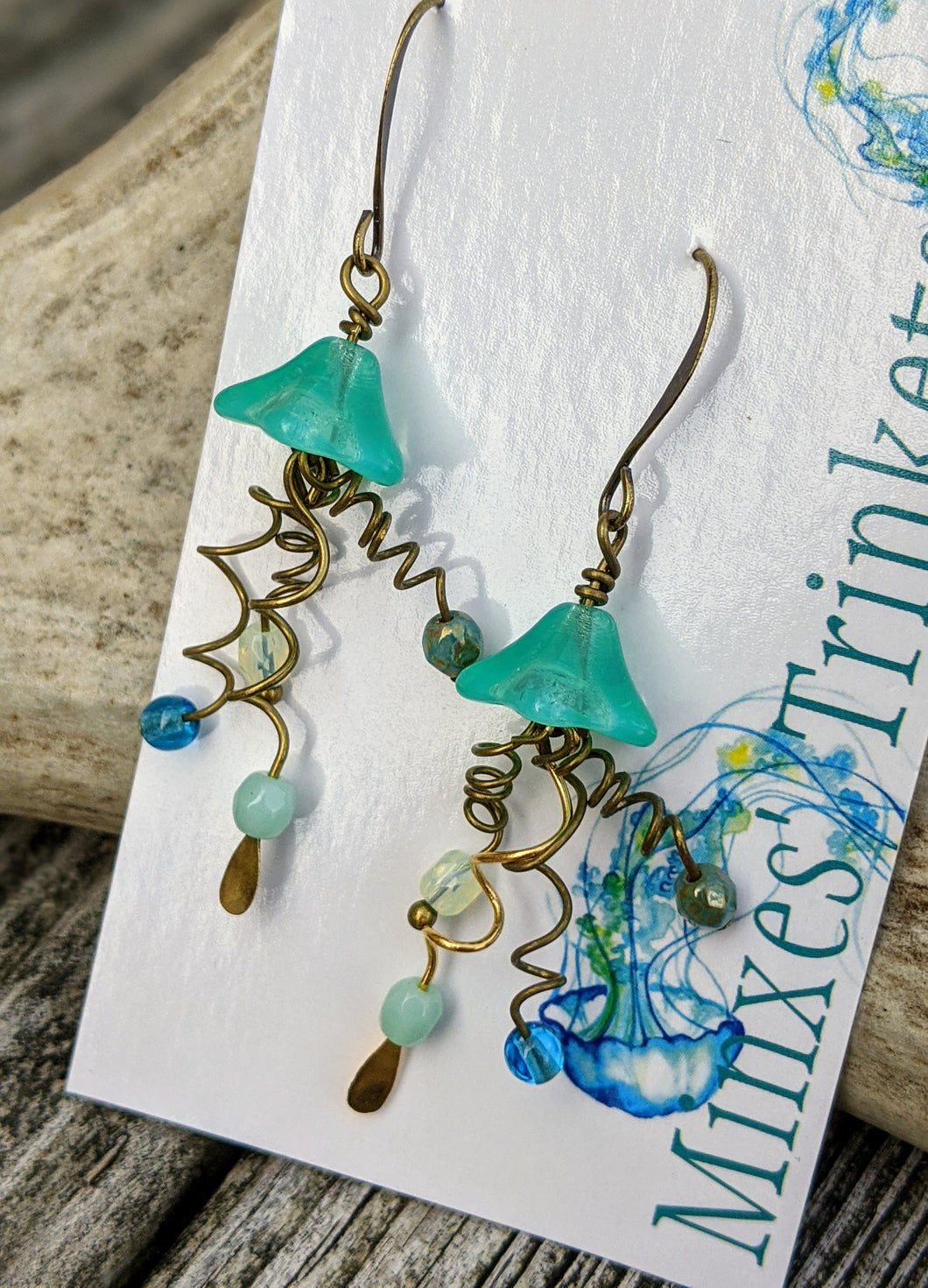 Jellyfish Earrings - Aqua - Minxes' Trinkets