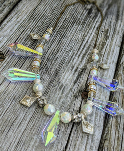 Iridescent Chandelier Crystal Bellydance Necklace - Minxes' Trinkets