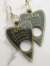 Load image into Gallery viewer, Ouija Planchette Earrings - citrine and rhinestones - Minxes&#39; Trinkets