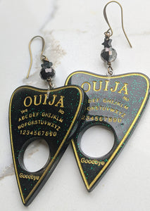 Ouija Planchette Earrings - hematite stars - Minxes' Trinkets