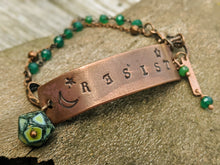 Load image into Gallery viewer, RESIST Wrist Reminder Bracelet - Copper Electroformed - Minxes&#39; Trinkets
