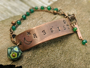 RESIST Wrist Reminder Bracelet - Copper Electroformed - Minxes' Trinkets