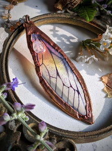 Relic Fairy Wing Rosary Necklace - Resin and Copper Electroformed 4